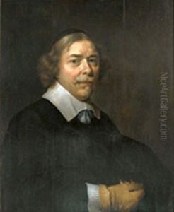 A man with a yellow glove (self portrait). A man with a yellow glove (self portrait).