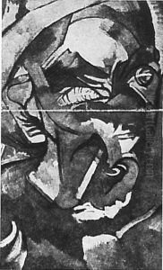 Self-portrait with a cigarette by Stanislaw Ignacy Witkiewicz (Witkacy)