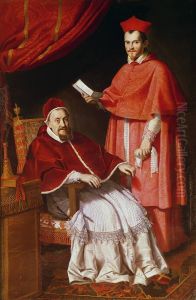 Portrait du pape Gregoire XV et du cardinal Ludovico Ludovisi by Domenico Zampieri (Domenichino)