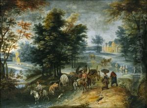 Busy path leading to the village by Peeter Gijsels