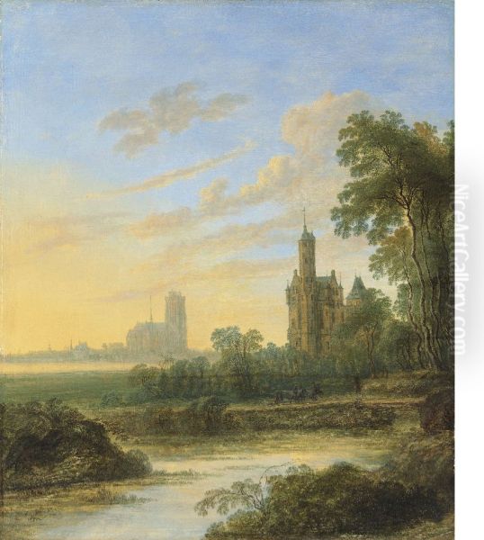 View of Dordrecht at sunset - view 1
