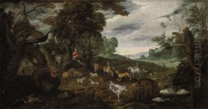 Orpheus charming the animals by Frederik Bouttats the Younger