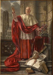 Portret van kardinaal Jozef Ernest Van Roey, aartsbisschop van Mechelen