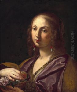 Portraet af Signora Ortensia Leoni Cordini som Sankt Dorothea