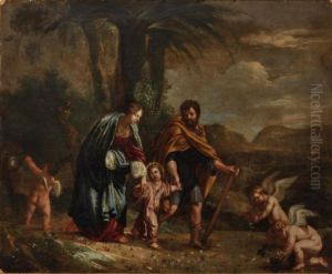 The flight into Egypt by Michael Angelo Immenraet