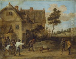 Peasants playing a ball game by David Teniers the Younger