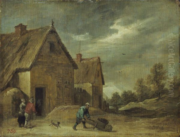 Farmer with wheelbarrow - view 1