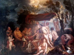 Bacchanalia. by Jacob Jordaens