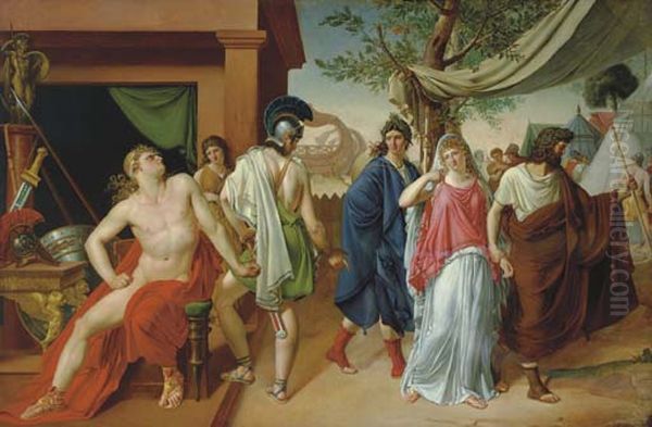 Patroclus handing Briseis to the Heralds of Agamemnon - view 1
