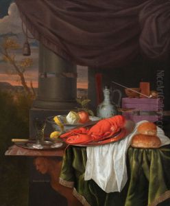 Still life with a lobster by Gillis van Hulsdonck