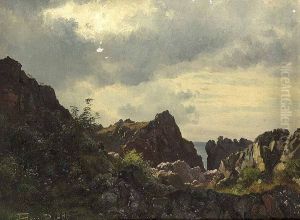 Landscape with cliffs. by Carl Frederik Aagaard