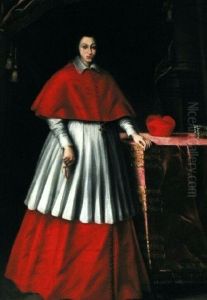 Portrait of Cardinal John Albert Vasa. by Tommaso Dolabella