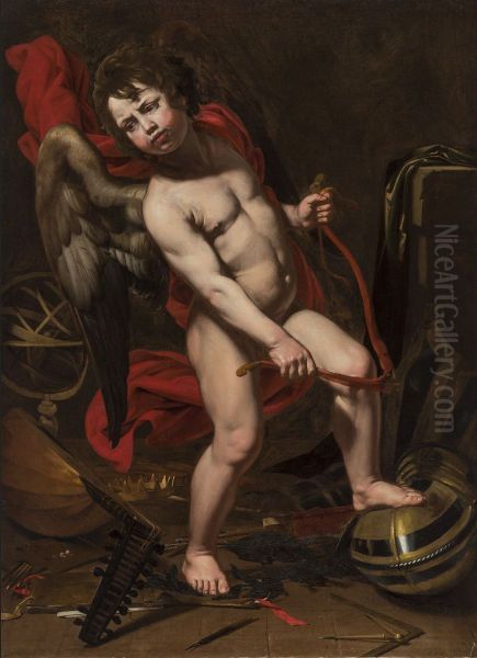 Amor breaking his bow - view 1