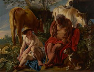Mercury readying himself to kill the sleeping Argus by Jacob Jordaens