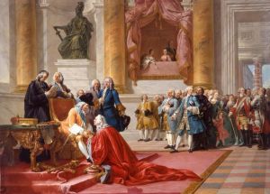 La Galaziere cree chancelier de Lorraine et de Barrois par le roi Stanislas by Francois-Andre Vincent