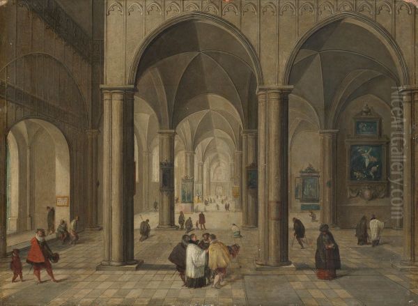 The interior of a Gothic church - view 1