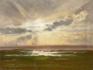 Scandinavian coastal landscape. by Carl Frederik Aagaard