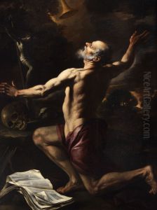 The vision of St Jerome in the desert by Hendrick de Somer