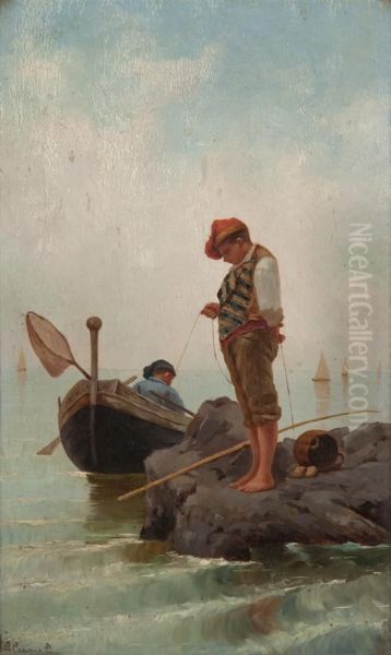 Two Boys Fishing - view 1