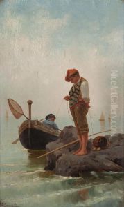 Two Boys Fishing by Gaetano Capone