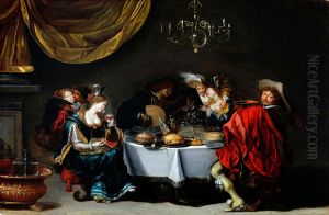 Merry company in an interior (Allegory of the five senses