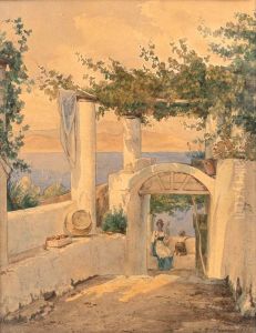 Italian scene. by Carl Frederik Aagaard