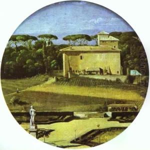 Rome, Villa Borghese, La Casina de Raphael vue depuis la Villa Medicis by Jean Auguste Dominique Ingres