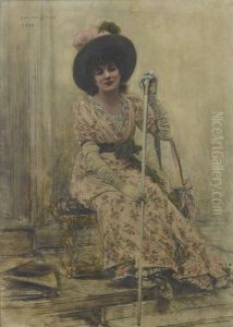 Portrait of Sarah Bernhardt by Jan van Beers