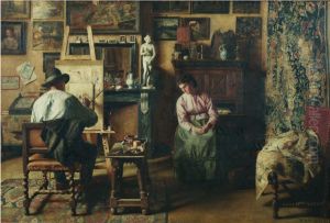 L'atelier by Henri de Braekeleer
