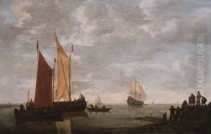 Sailing boats at the shore. by Simon De Vlieger