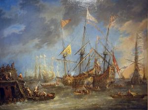 Ships in the roadstead by Andries Van Eertvelt