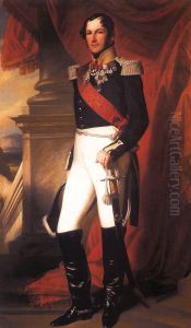 Portret van koning Leopold I in uniform
