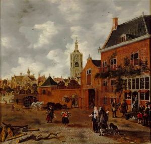 Street in The Hague. by Sybrand Van Beest