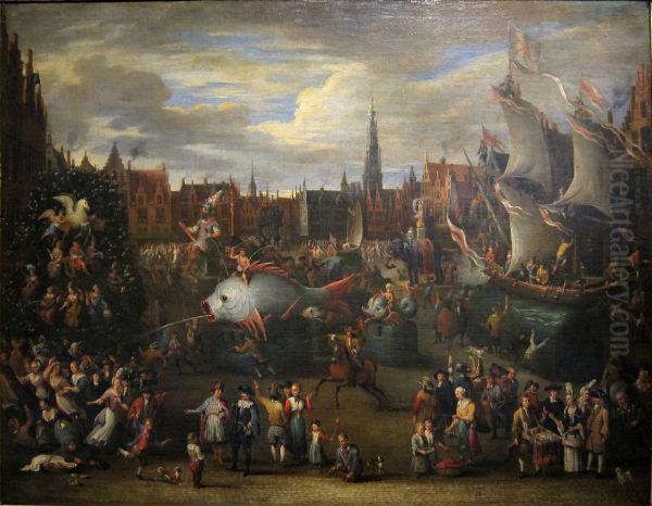The Ommegang in Antwerp - view 1