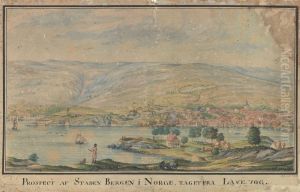 Utsikt over Bergen by Johan Wilhelm Ludwig Dahl