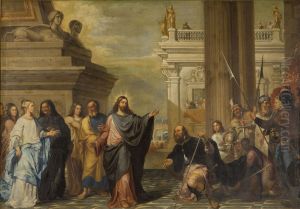 Centurion of Capernaum begs Jesus to heal his servant