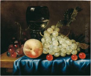 Still life with fruit and oyster by Cornelis De Bryer