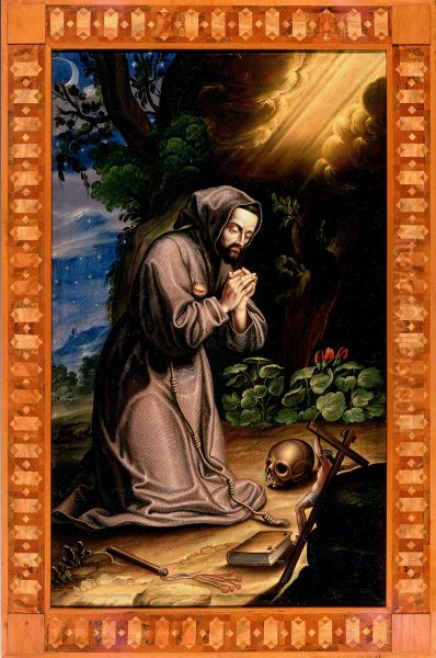 St. Francis of Assisi meditating - view 1
