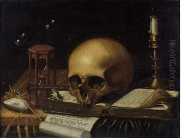 Vanitas still life with soap bubbles - view 1
