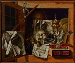 Trompe l'oeil vanitas still Life by Franciscus Gijsbrechts