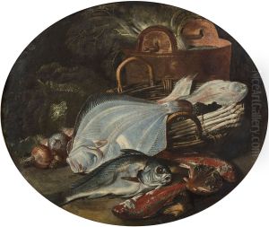 Still life with fish and vegetables by Jacob van der (Giacomo da Castello) Kerckhoven