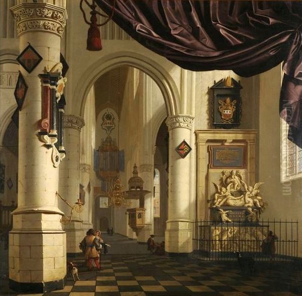 Interior of the Old Church in Delft. - view 1