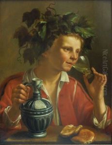 Young man drinking wine (possibly allegory on wine) by Jan Franse Verzijl