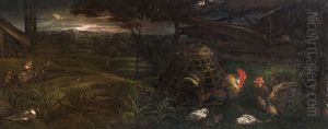 Landscape with farmyard animals by Jacopo Bassano