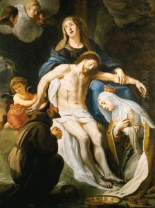 The Deposition with Saints Francis of Assisi   and  Elizabeth of Hungary by Gaspar De Crayer