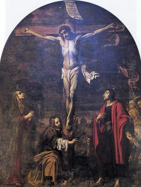 Crucifixion with Mary, John and Mary Magdalene - view 1
