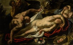 The sleeping Antiope approached by Jupiter