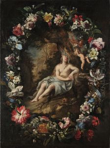 Penitent Magdalen in a flower garland