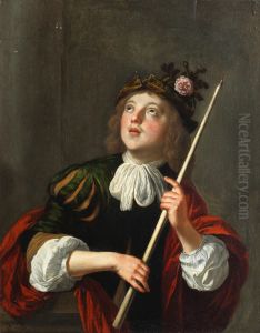A lamplighter holding a torch