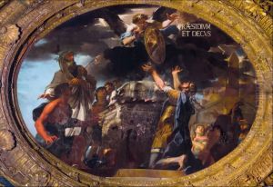 Clovis receives the shield with the insignia of the lily